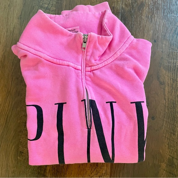 PINK VICTORIA’S SECRET zip neck sweatshirt, size XS - Picture 6 of 12